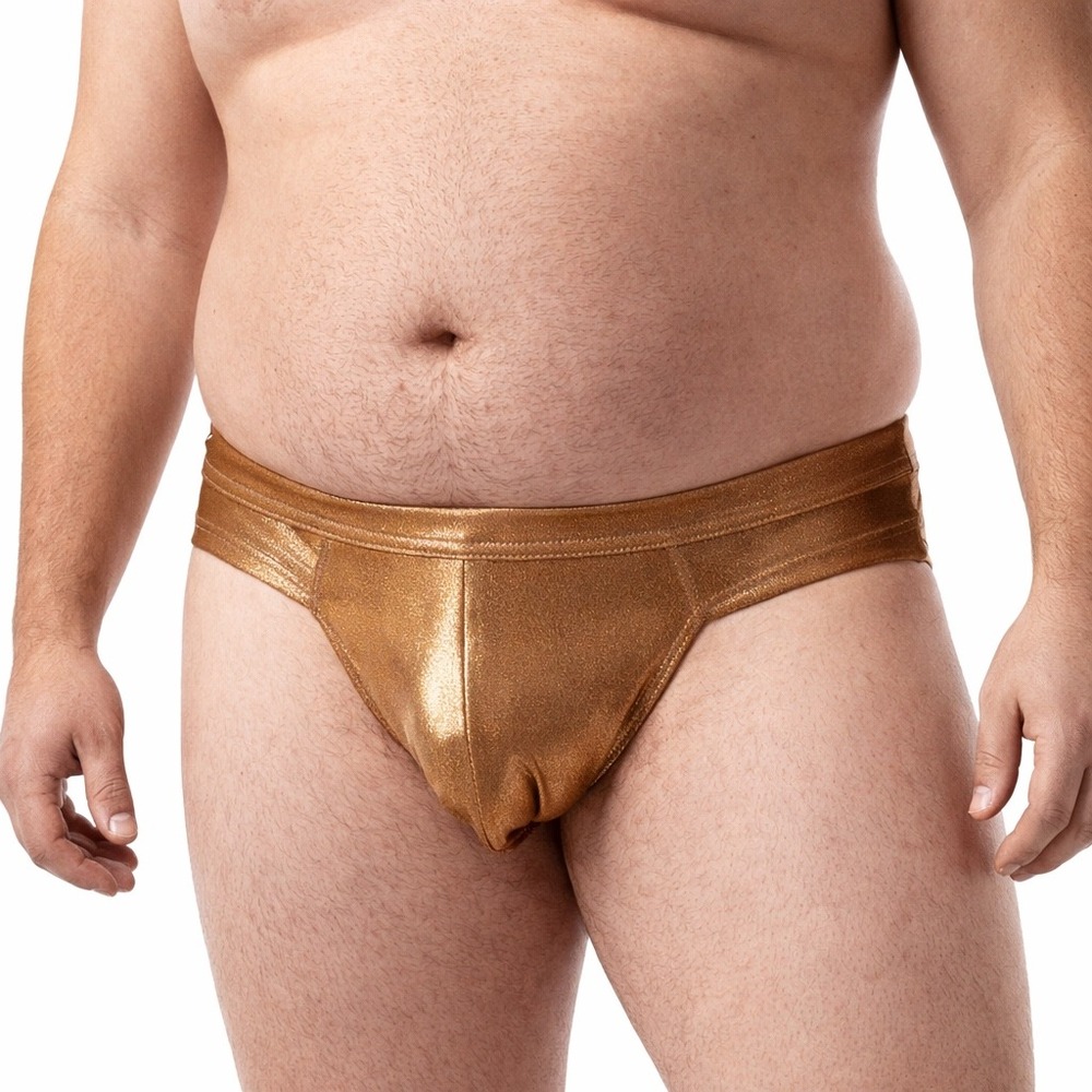 Andrew Christian XL (35-38) Bronze Radiance Swim Brief Metallic Copper 70177 NEW